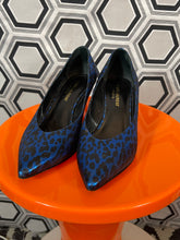 Charger l'image dans la galerie, Escarpins bleu merallisé léopard pointure 37,5 italienne.