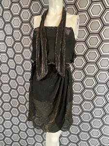 Ensemble de plage : combishort et paréo métallisé taille 38