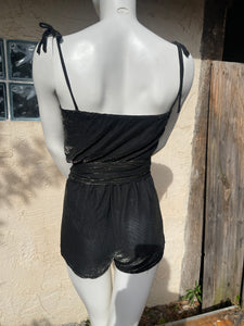 Ensemble de plage : combishort et paréo métallisé taille 38