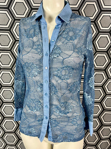 Chemisier en résille brodée Anne Fontaine taille 38