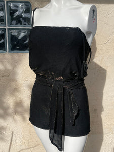 Ensemble de plage : combishort et paréo métallisé taille 38