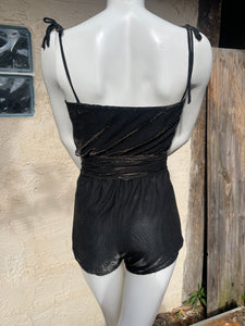 Ensemble de plage : combishort et paréo métallisé taille 38