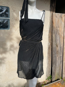 Ensemble de plage : combishort et paréo métallisé taille 38