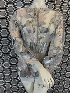 Bomber Gai Mattiolo argenté taille 38