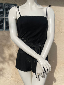 Ensemble de plage : combishort et paréo métallisé taille 38