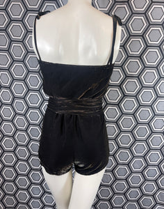 Ensemble de plage : combishort et paréo métallisé taille 38