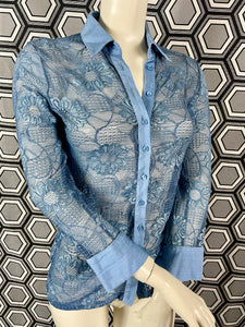 Chemisier en résille brodée Anne Fontaine taille 38