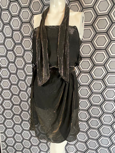 Ensemble de plage : combishort et paréo métallisé taille 38