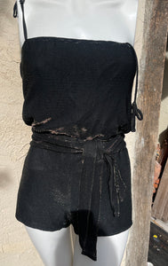 Ensemble de plage : combishort et paréo métallisé taille 38