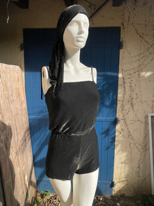 Ensemble de plage : combishort et paréo métallisé taille 38