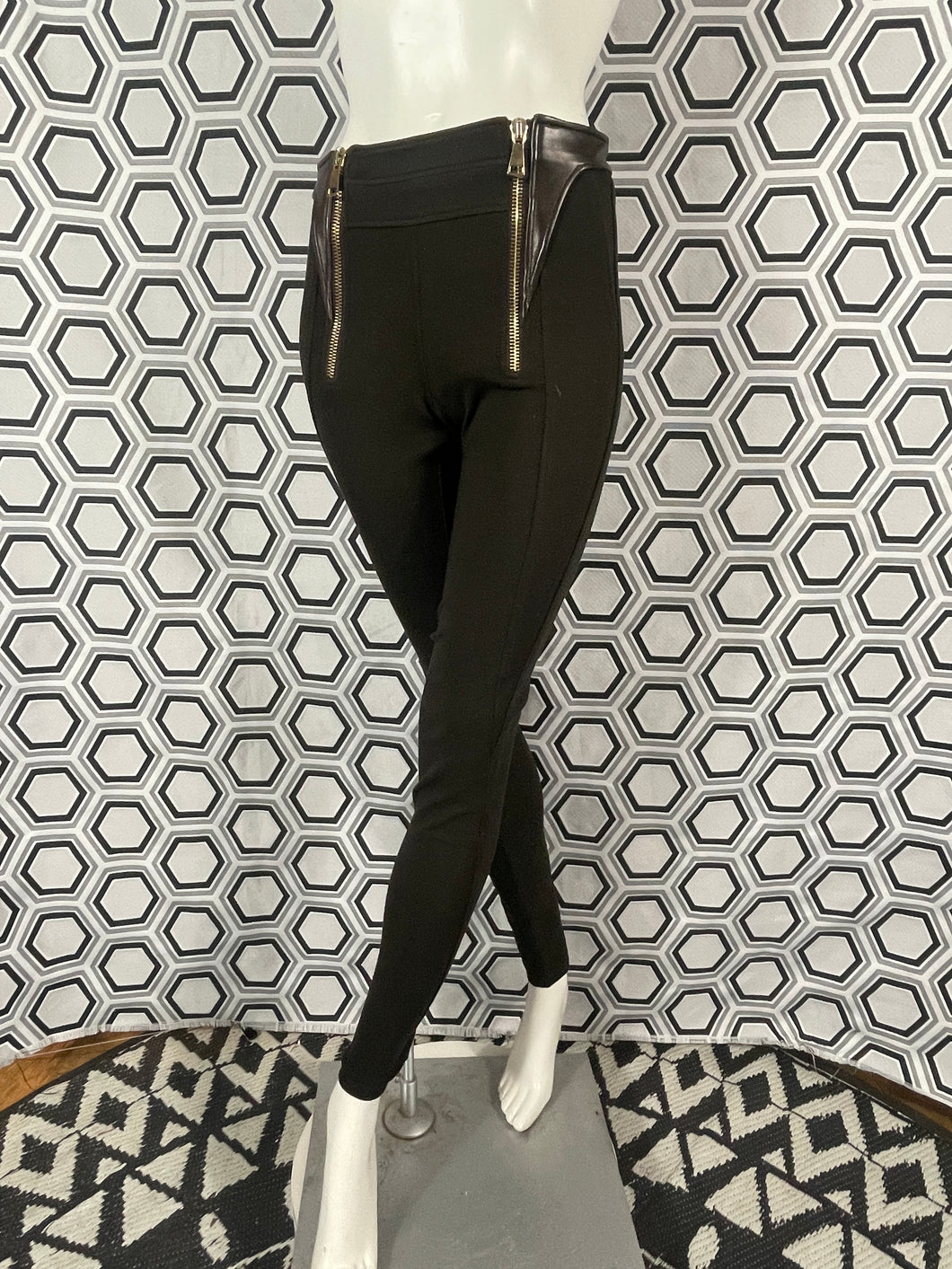 Pantalon Givenchy empiècement cuir taille 36