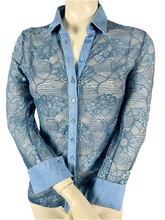 Charger l&#39;image dans la galerie, Chemisier en résille brodée Anne Fontaine taille 38
