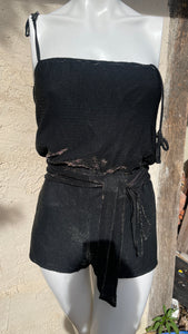 Ensemble de plage : combishort et paréo métallisé taille 38