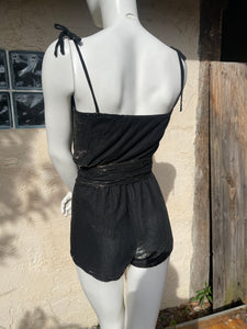 Ensemble de plage : combishort et paréo métallisé taille 38