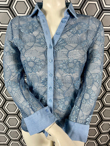 Chemisier en résille brodée Anne Fontaine taille 38