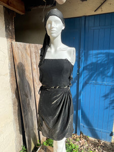 Ensemble de plage : combishort et paréo métallisé taille 38