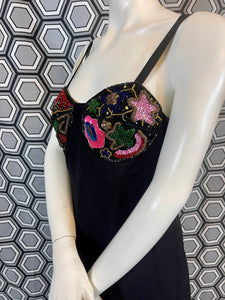 Exceptionnelle robe à perles Louis Feraud taille 42