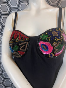 Exceptionnelle robe à perles Louis Feraud taille 42