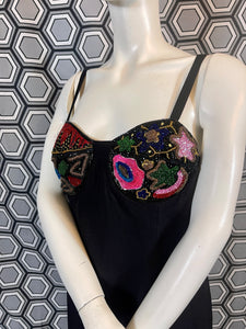 Exceptionnelle robe à perles Louis Feraud taille 42